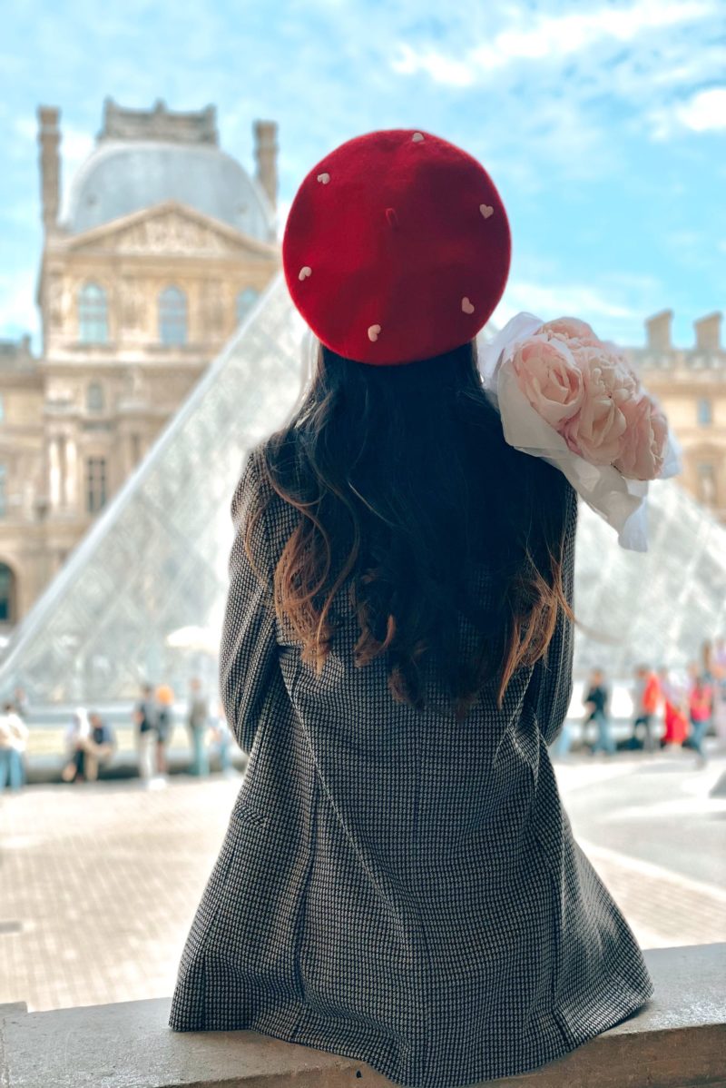 Red Pink Hearts French Style Beret
