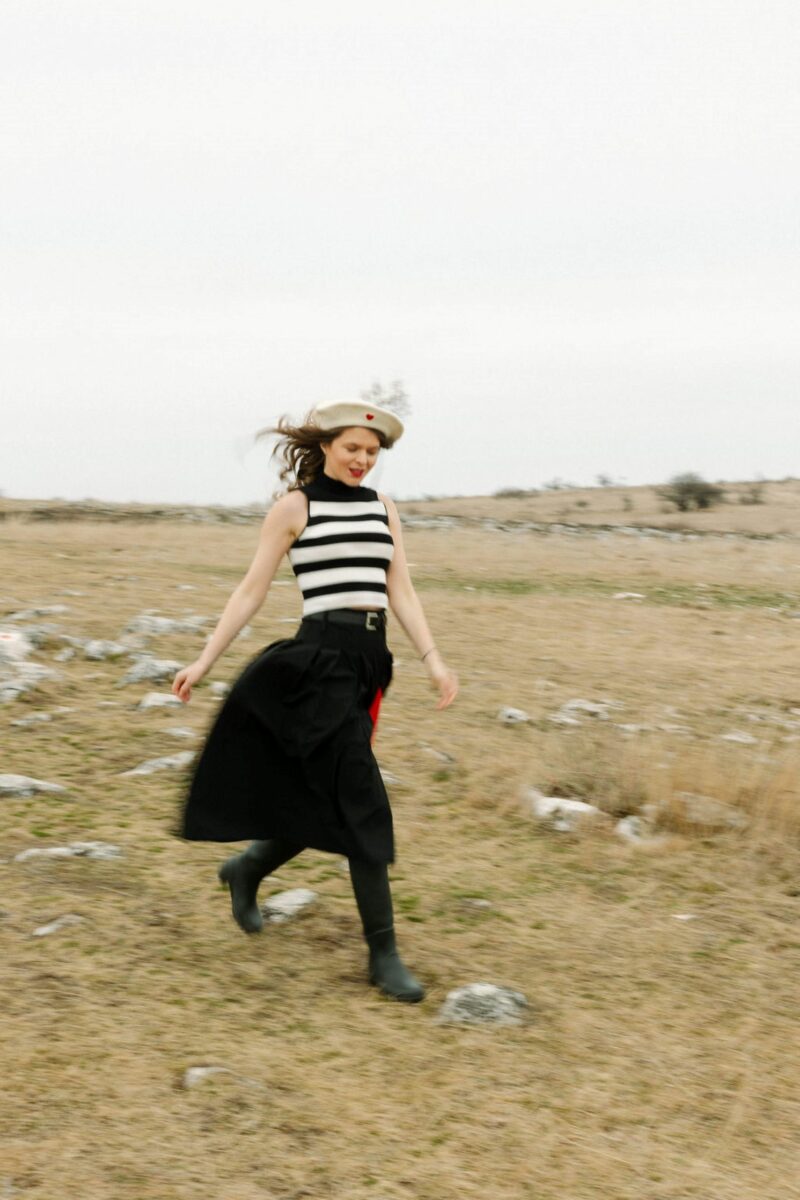White Red Heart French Style Beret