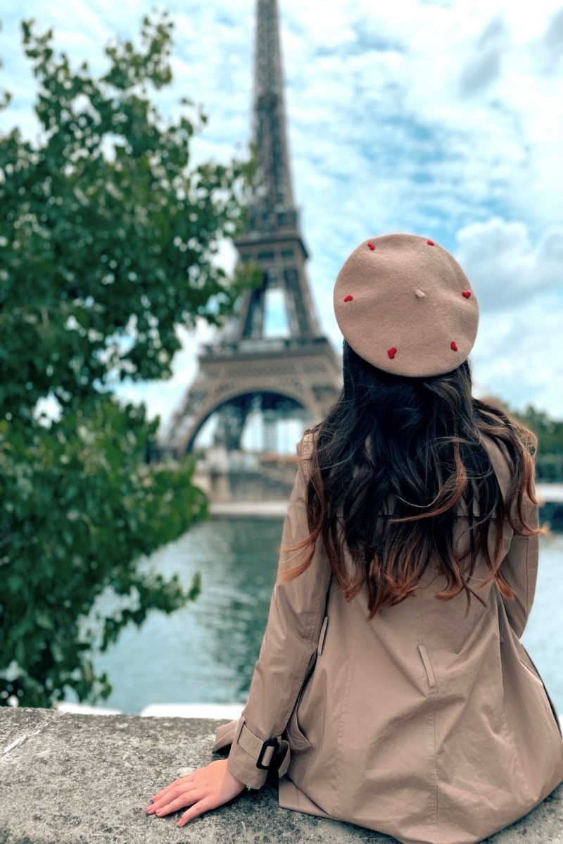 Beige Red Hearts French Style Beret