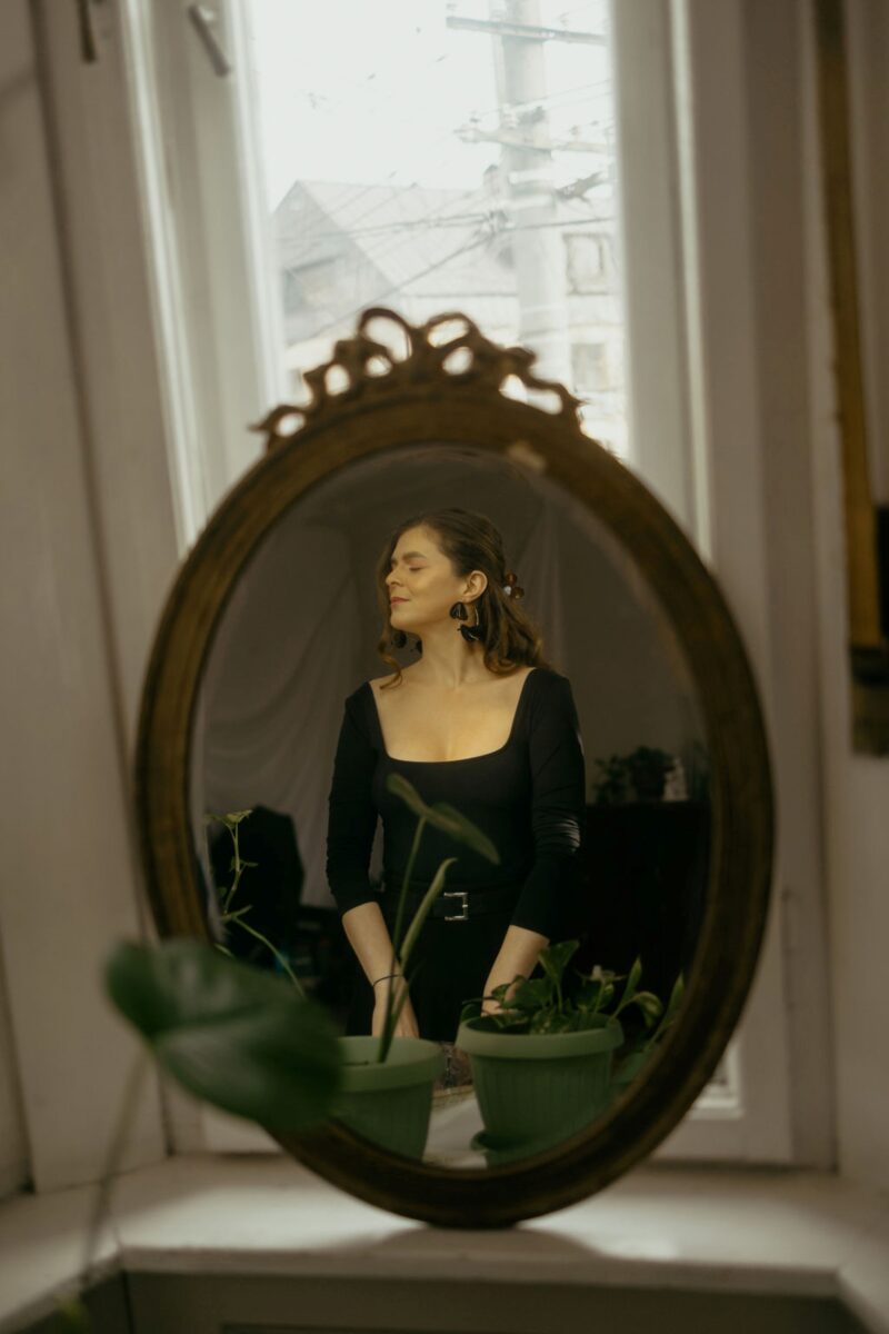 Black Flowers Earrings