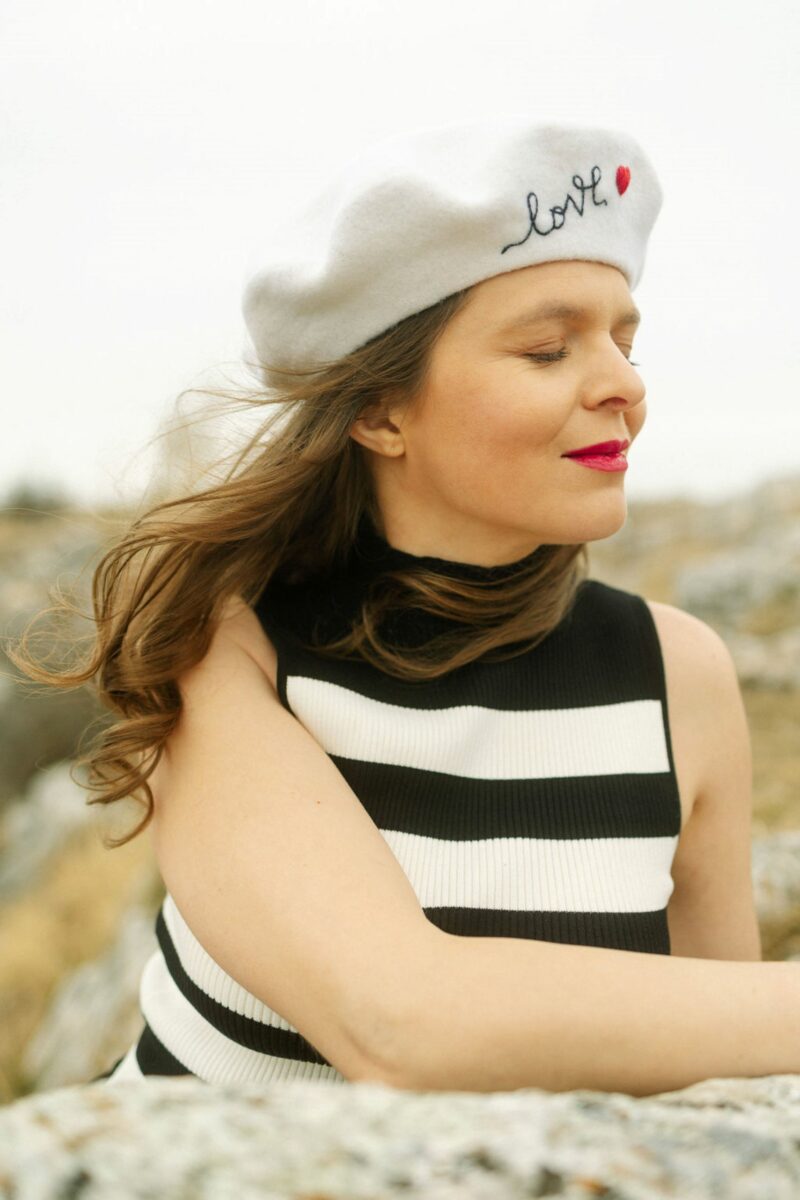 LOVE Red Heart French Style Beret