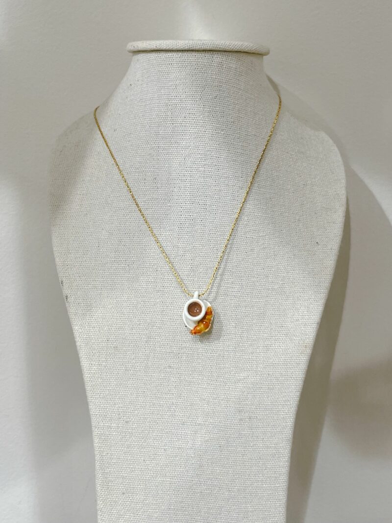 CROISSANT & COFFEE CHARM NECKLACE LMTD EDITION