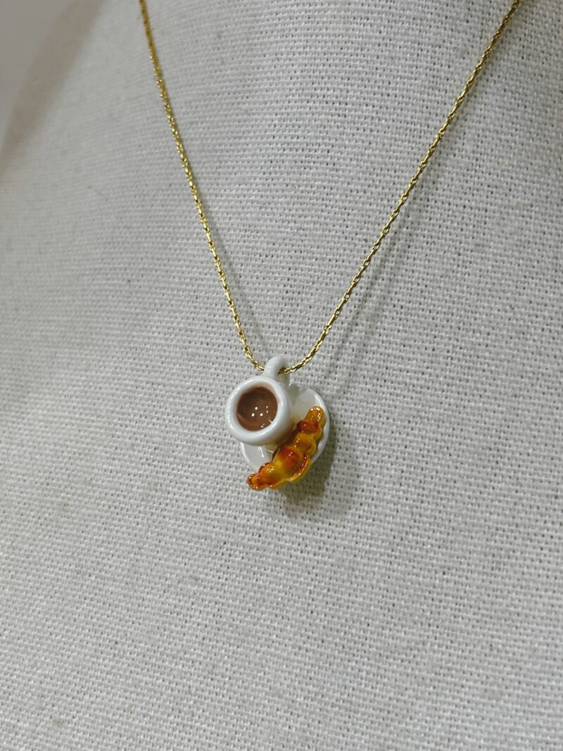 CROISSANT & COFFEE CHARM NECKLACE LMTD EDITION